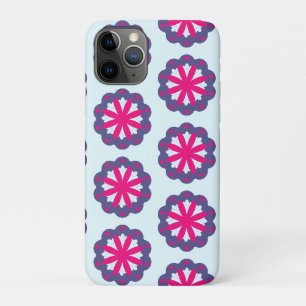 Capa Para iPhone 11 Pro Ilustração de formas florais roxas e rosas