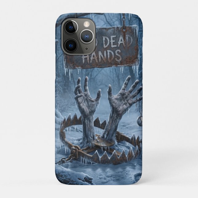 Capa Para iPhone 11 Pro Ilustração de Terror Gótico de Mãos Congeladas (Verso)