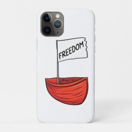 Capa Para iPhone 11 Pro Ilustração do Barco da Liberdade Náutica