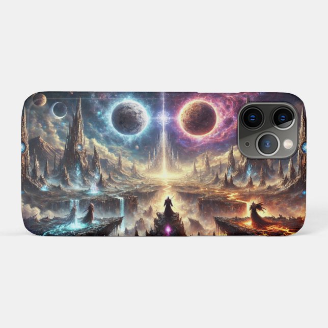 Capa Para iPhone 11 Pro Ilustração épica celestial de campo de batalha (Verso (horizontal))