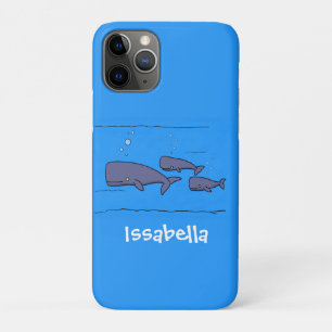 Capa Para iPhone 11 Pro Imagem de baleias de desenho animado em migração