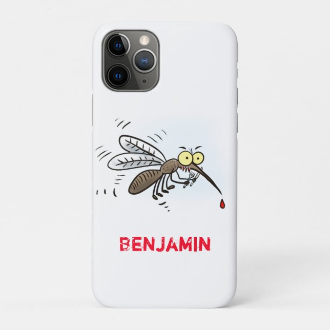 Capa Para iPhone 11 Pro Imagem de desenho animado de insetos mosquitos eng (Verso)