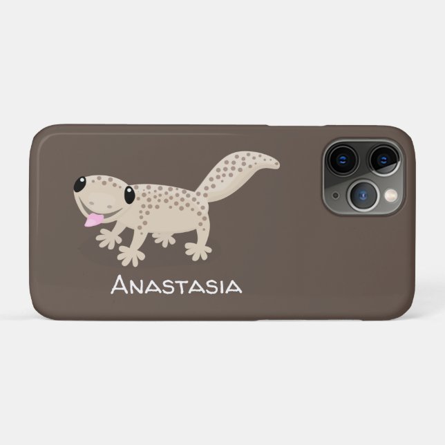 Capa Para iPhone 11 Pro Imagem de desenho animado de uma lagartixa pintada (Verso (horizontal))