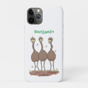 Capa Para iPhone 11 Pro Imagem engraçada do desenho animado emu australian