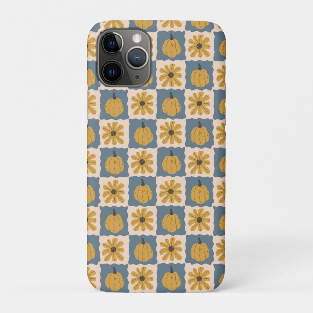 Capa Para iPhone 11 Pro Impressão de Verificação de Abóbora Desenhada à Mã (Verso)
