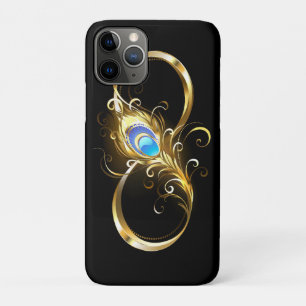Capa Para iPhone 11 Pro Infinidade com a pena Pavão de Ouro