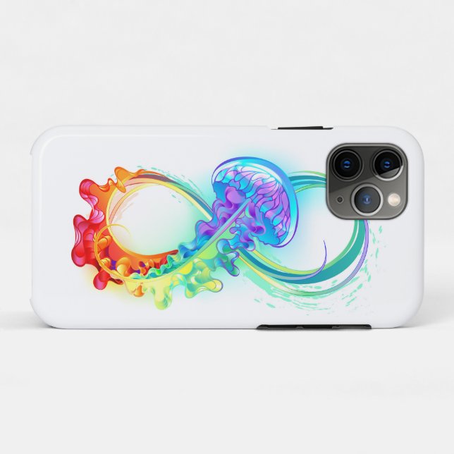 Capa Para iPhone 11 Pro Infinidade com água-vivas do Arco-Íris (Verso (horizontal))