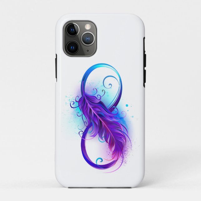 Capa Para iPhone 11 Pro Infinidade com pena roxa (Verso)