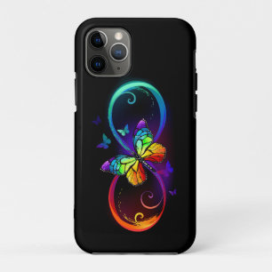 Capa Para iPhone 11 Pro Infinidade vibrante com borboleta arco-íris em pr
