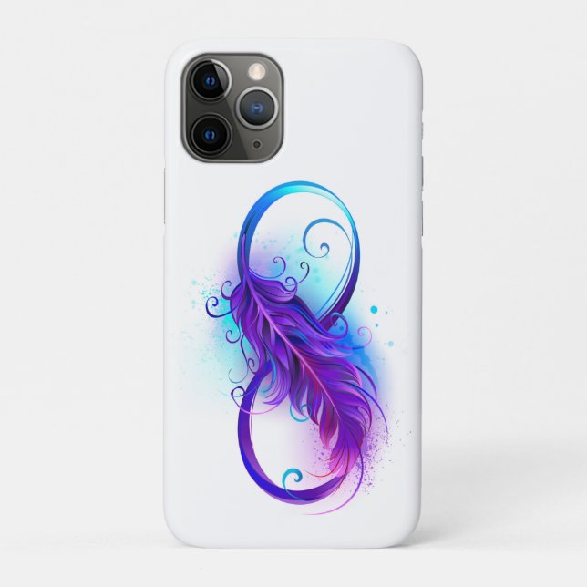Capa Para iPhone 11 Pro Infinito com Pena Roxa (Verso)