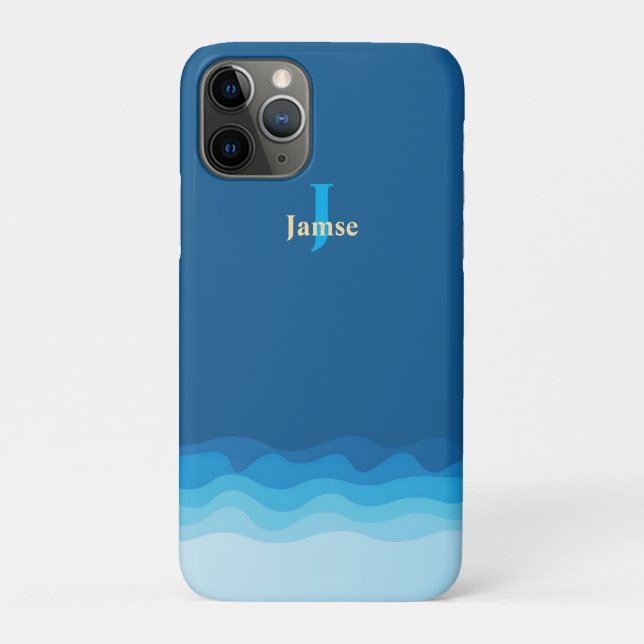 Capa Para iPhone 11 Pro iPhone/iPad do Monograma Náutico de Praia (Verso)