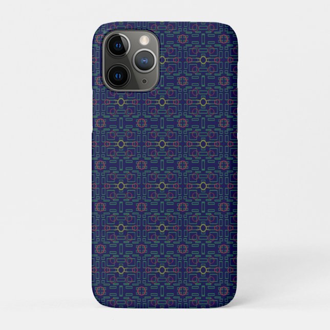 Capa Para iPhone 11 Pro iPhone / iPad Geométrico Azul Elegante (Verso)