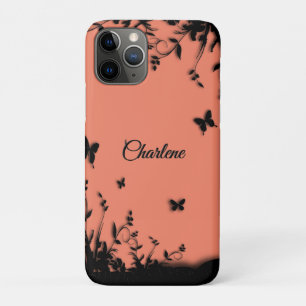 Capa Para iPhone 11 Pro Jardim de Borboleta de Tangarina Personalizado