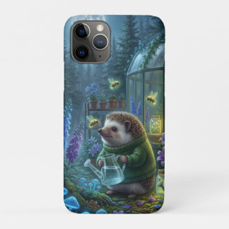 Capa Para iPhone 11 Pro Jardim deouriços Caprichosos na Fantasia Noturna