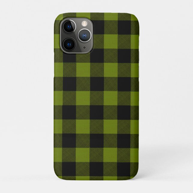 Capa Para iPhone 11 Pro Jardim Xadrez Verde Búfalo (Verso)