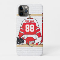 Jersey de Hóquei em Gelo Personalizado, Vermelho e