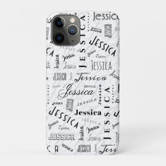 Capa Para iPhone 11 Pro Jessica Nome Personalizado Preto Branco