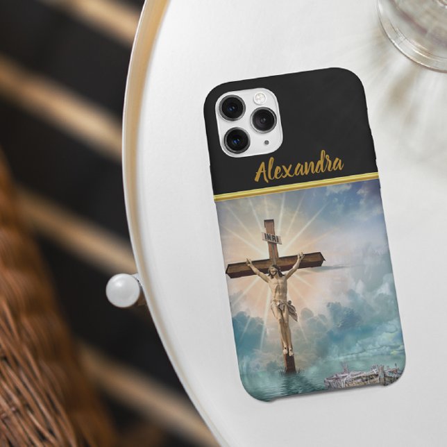 Capa Para iPhone 11 Pro Jesus pendurado numa crucificação cristã. (Criador carregado)