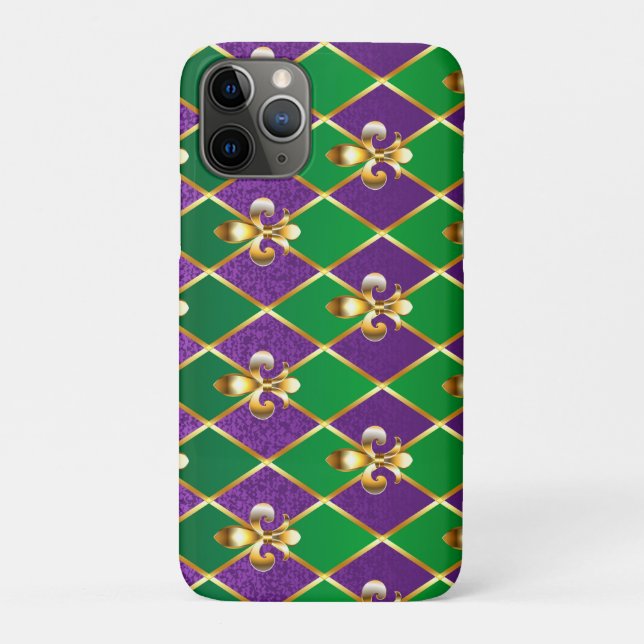 Capa Para iPhone 11 Pro Jewelry Background Mardi Gras (Verso)