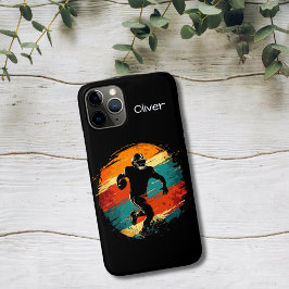 Capa Para iPhone 11 Pro Jogador de Futebol Americano Retrô