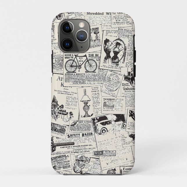 Capa Para iPhone 11 Pro Jornal Antigo  (Verso)