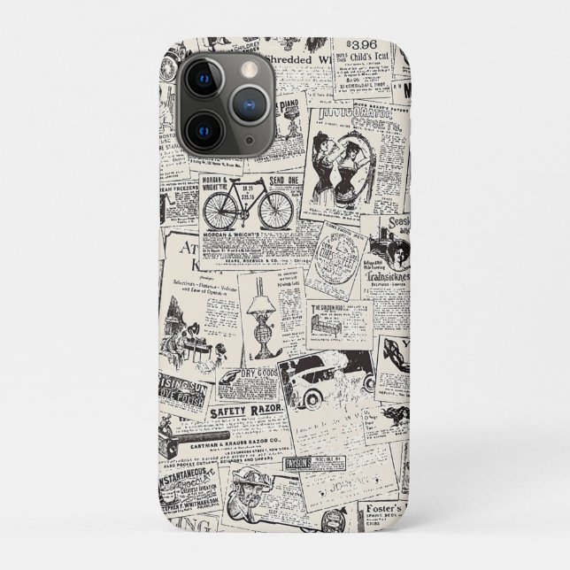 Capa Para iPhone 11 Pro Jornal Vintage (Verso)