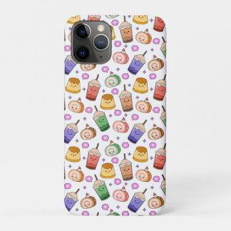Capa Para iPhone 11 Pro Kawaii Boba Tea Pattern