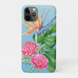 Capa Para iPhone 11 Pro Kealoha (Sky Blue) - Esquema da Flor Havaiana