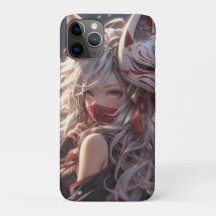 Kitsune Fox Mask Samurai Girl Japonês