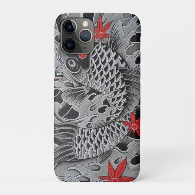 Capa Para iPhone 11 Pro Koi Fish Japonês (Verso)