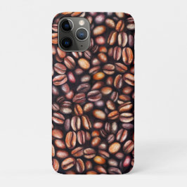 Capa Para iPhone 11 Pro Lápis De Café De Feijão De Desenho, Castanho Russo