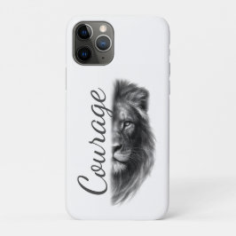 Capa Para iPhone 11 Pro Leão Artístico Minimalista Coragem-