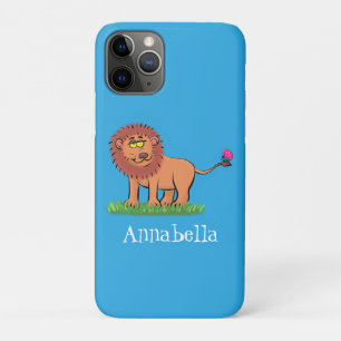 Capa Para iPhone 11 Pro Leão feliz com ilustração de desenho animado de