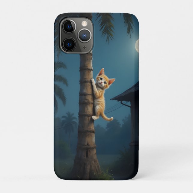 Capa Para iPhone 11 Pro Learning to Climb – Cute Cat Moment (Verso)
