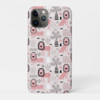 Leões pretos cor-de-rosa Boho