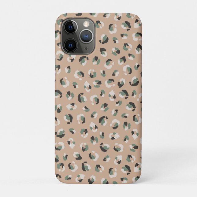 Capa Para iPhone 11 Pro Leopard Animal Beige Modern (Verso)