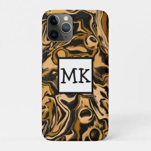 Capa Para iPhone 11 Pro Lepard Marble Swirls Fluid Art Abstrato