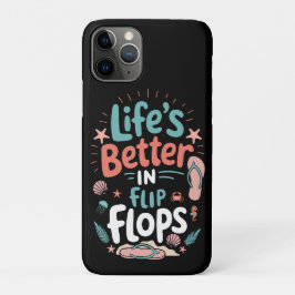 Capa Para iPhone 11 Pro Life is Better in Flip-Flops – Fun Tropical Beach