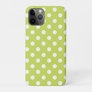 Capa Para iPhone 11 Pro Lime Verde Chartreuse & Pontos Brancos de Bolinhas