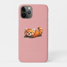 Lindo Design de Panda Vermelho Kawaii Relaxando