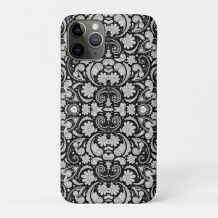 Capa Para iPhone 11 Pro Lindos padrões paisley vintage preto e branco