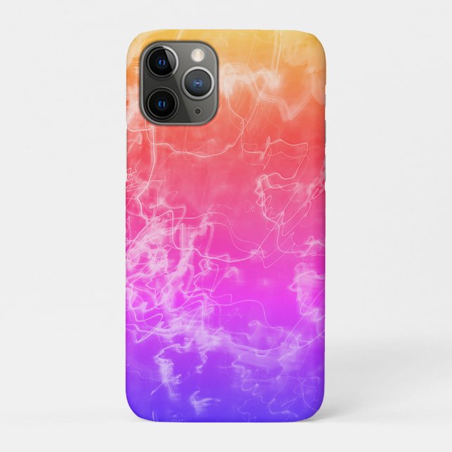 Capa Para iPhone 11 Pro Linhas de Luz Elétrica Gradiente Abstrato. (Verso)