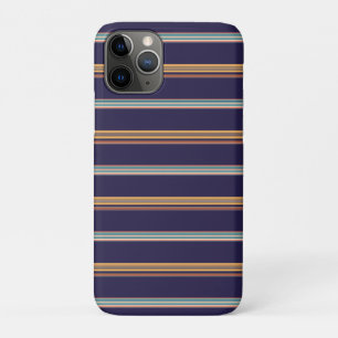 Capa Para iPhone 11 Pro Listras azuis retrô fofas