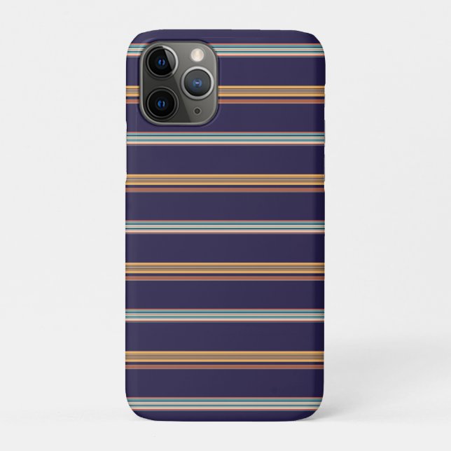 Capa Para iPhone 11 Pro Listras azuis retrô fofas (Verso)