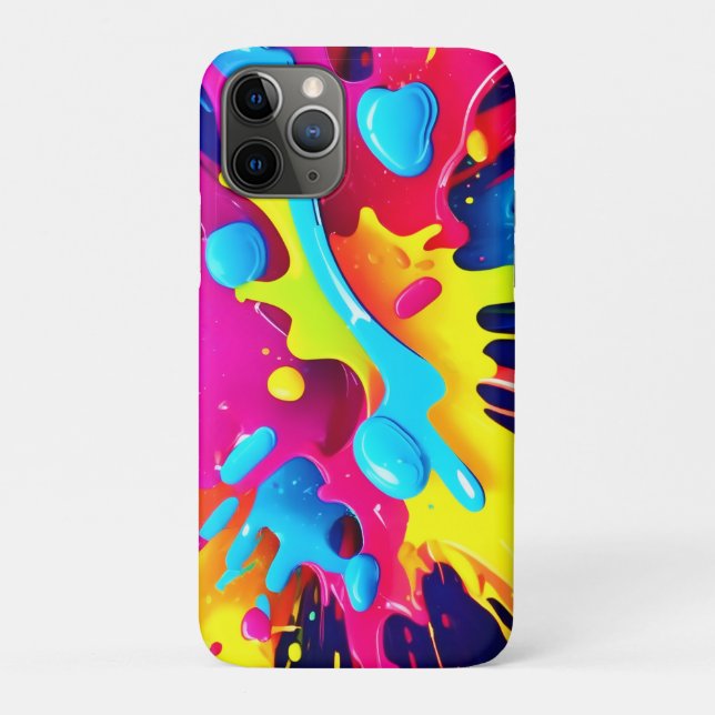 Capa Para iPhone 11 Pro Listras de Pintura Fluorescentes Dinâmicas (Verso)