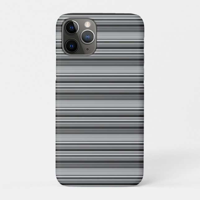 Capa Para iPhone 11 Pro Listras pretas e cinzas fofas (Verso)
