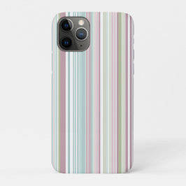 Capa Para iPhone 11 Pro Listras rosa, aqua, hortelã, chuva de primavera e 