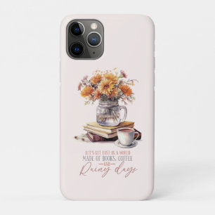 Capa Para iPhone 11 Pro Livros, Café e Dias de Chuva