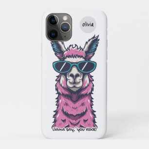 Capa Para iPhone 11 Pro Llama diz que você é Rock pose Quirky em óculos