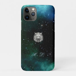 Capa Para iPhone 11 Pro Lobo do Céu Noturno Místico